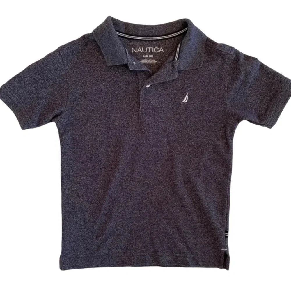 Nautica Little Boy’s Dark Blue Set Sail Pique Polo size L/G 6 - Picture 2 of 8